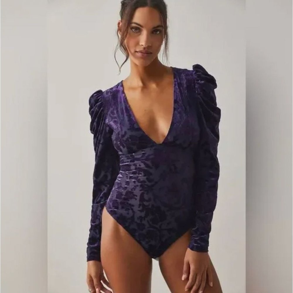 Free People Magic Hour Bodysuit- Deep Sea Combo